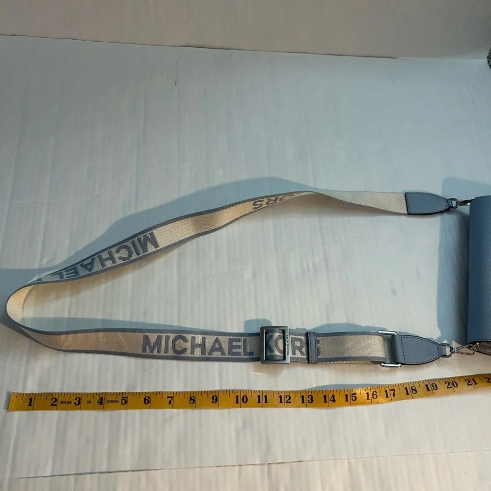 Michael Kors Jet Set Light Blue Large Leather Crossbody Bag - Picture 16 of 16